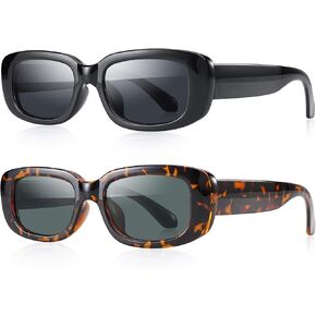 Rectangle Sunglasses for Women Retro Driving Glasses 90‘s Vintage Fashion Narrow Square Frame UV400 Protection