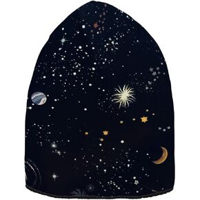 ALAZA Moon Sun Zodiac Stars Vintage Beanie Hat for Men Women,Unisex Soft Warm Skull Knit Cap Winter Hat Multicoloured