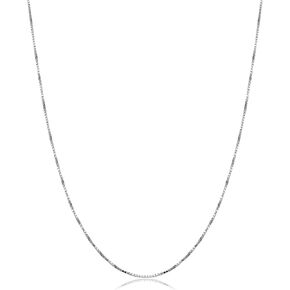 Kooljewelry Sterling Silver 0.9 mm Venetian Box Chain Necklace (16, 18, 20, 22, 24, 30 or 36 inch)