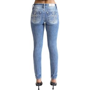 Miss Me Women's Emily Cross Mid-Rise Skinny Jeans
