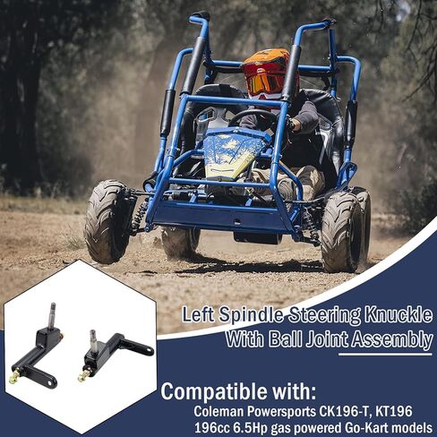 Kefly Left Spindle Steering Knuckle Fits for Coleman Powersports CK196-T, KT196, Replacement For Other 196cc 6.5Hp Gas Powered Go-Kart Models in Kuwait
