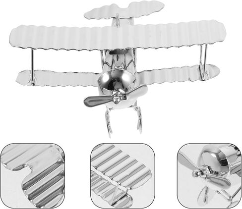 HOMSFOU Retro Iron Aircraft Handicraft Vintage Biplane Airplane Model Wrought Iron Aircraft Toy Desktop Decor Photo Props Fireplace Mantle Ornament in Kuwait