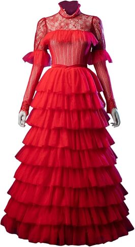 CosFantasy Womens Lydia Cosplay Costume Red Gothic Wedding Dress Gown Bride Costume Halloween FY0100 in Saudi Arabia