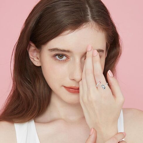 المرتفعات البقرة الدائري المرتفعات البقرة الهدايا للنساء المرتفعات البقرة ديكور الفضة والمجوهرات المرتفعات البقرة الاشياء قابل للتعديل حلقات مفتوحة القلب جوهرة خواتم لطيف الحيوان مجوهرات عيد الميلاد هدية عيد ميلاد in Kuwait