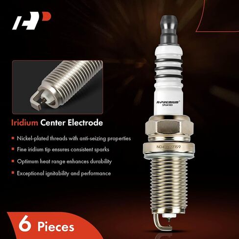 A-Premium Iridium Platinum Spark Plugs (Pack of 4) Compatible with Toyota Corolla & Volkswagen Jetta & Chevrolet Cruze & Subaru Impreza & Mercedes-Benz C230 & Audi A4 & Mini Cooper in Saudi Arabia