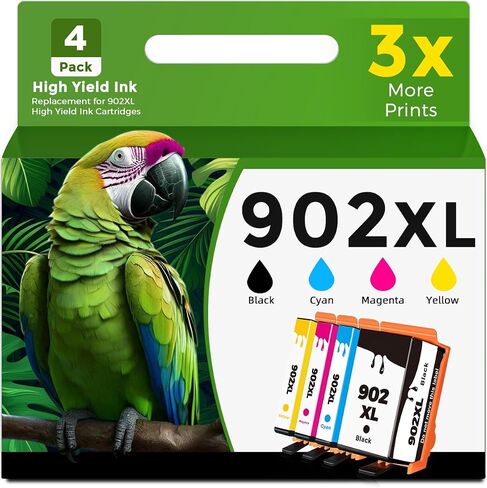 902XL Combo Pack Ink Cartridge Replacement for HP 902 HP902 XL HP902XL to OfficeJet Pro 6978 6958 6968 6970 6960 6975 6962 6950 6954 6951 6956 6961 6963 6964 6966 Printer (Black Cyan Magenta Yellow) in Saudi Arabia