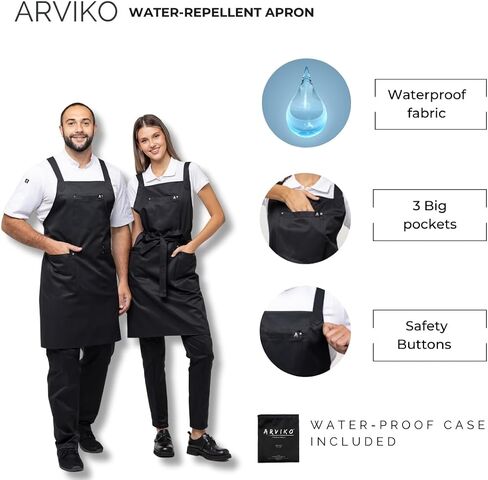 Aquasafe Waterproof Cross-Back Bib Apron - Unisex One Size in Saudi Arabia