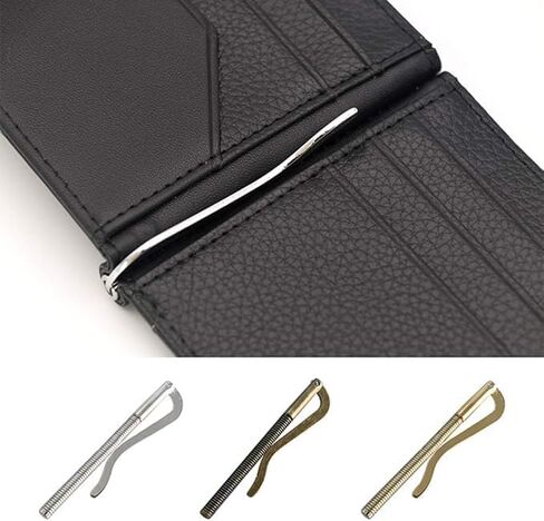 Black Metal Bifold Money Clip Bar Wallet Replace Parts Spring Clamp Cash Holder,ID Card,Wallets, Card Cases and Money Organizers in Saudi Arabia