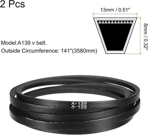 Uxcell 4 قطع A19 أو 4L210 حزام على شكل حرف V مطاطي كلاسيكي ملفوف، 19 بوصة (480 مم) محيط داخلي، حزام على شكل حرف V in Saudi Arabia