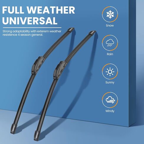 GSPSCN OEM جودة 20 بوصة + 20 بوصة استبدال شفرات ممسحة الزجاج الأمامي الأصلية الممتازة، شفرات ممسحة أوتوماتيكية هادئة ومتينة ومستقرة عالية الأداء لجميع المواسم لخطاف J (حزمة من 2) in Kuwait