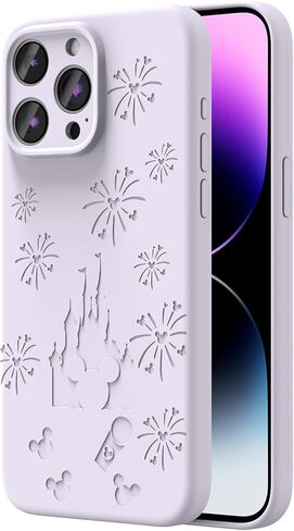 Magnetic Case Compatible with iPhone 16 Pro Max Case, Compatible with Magsafe, Camera Protection, Cute and Durable Liquid Silicone Phone Case for Women and Girls, Engraved Pink Castle Pattern in Saudi Arabia