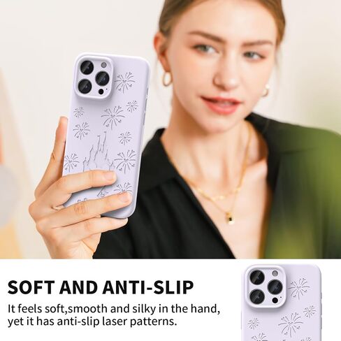 Magnetic Case Compatible with iPhone 16 Pro Max Case, Compatible with Magsafe, Camera Protection, Cute and Durable Liquid Silicone Phone Case for Women and Girls, Engraved Pink Castle Pattern in Saudi Arabia