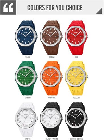 SKMEI Watches for Men Silicone Easy Read Waterproof Sport Casual Fashion Analog Quartz Luminous Fathers Gifts Black Wrist Watch in Kuwait