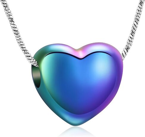 zeqingjw Cremation Heart Urn Ashes Necklace for Women Men Stainless Steel Memorial Ash Keepsake Pendant Cremation Jewelry in Kuwait