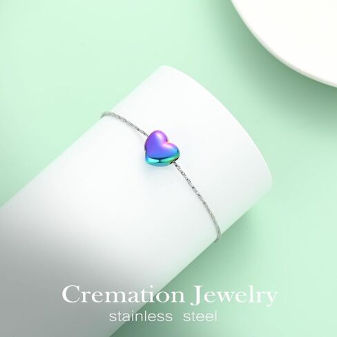 zeqingjw Cremation Heart Urn Ashes Necklace for Women Men Stainless Steel Memorial Ash Keepsake Pendant Cremation Jewelry in Kuwait