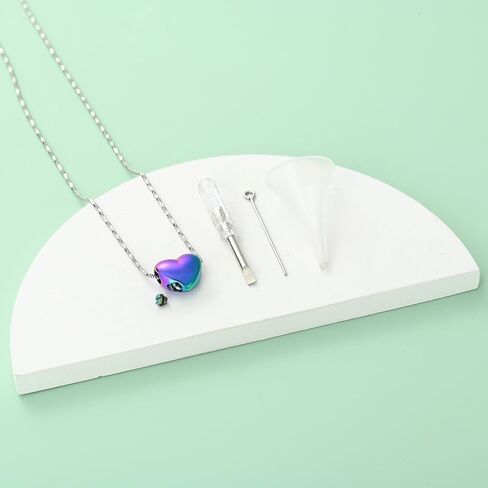 zeqingjw Cremation Heart Urn Ashes Necklace for Women Men Stainless Steel Memorial Ash Keepsake Pendant Cremation Jewelry in Kuwait