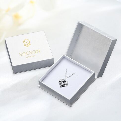 Rose Skull Necklace Sterling Silver Skull Pendant Skull Skeleton Rose/Butterfly/Snake Necklace Vintage Gothic Punk Vintage Goth Skull Jewelry Gifts for Men Women Mother's Day Anniversary Birthday in Kuwait