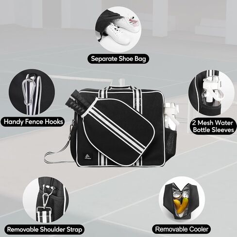 Pickleball Bag,Pickleball Bag for Women and Men,Pickleball Gift,Pickleball bag with fence Hook, Pickle Ball Bags (Pink/Black) in Saudi Arabia