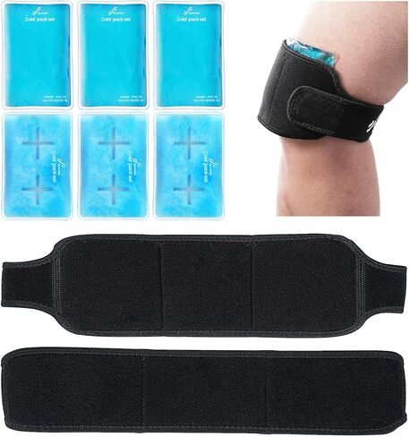 عبوات ثلج للإصابات قابلة لإعادة الاستخدام، مجموعة عبوات ثلج هلامية ساخنة وباردة من سبورتنير - علاج محمول للركبة والكتف وتخفيف آلام الكاحل - ضغط بارد للإصابات والتهاب المفاصل والتعافي - المنزل والمكتب والسفر in Kuwait