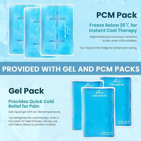 عبوات ثلج للإصابات قابلة لإعادة الاستخدام، مجموعة عبوات ثلج هلامية ساخنة وباردة من سبورتنير - علاج محمول للركبة والكتف وتخفيف آلام الكاحل - ضغط بارد للإصابات والتهاب المفاصل والتعافي - المنزل والمكتب والسفر in Kuwait