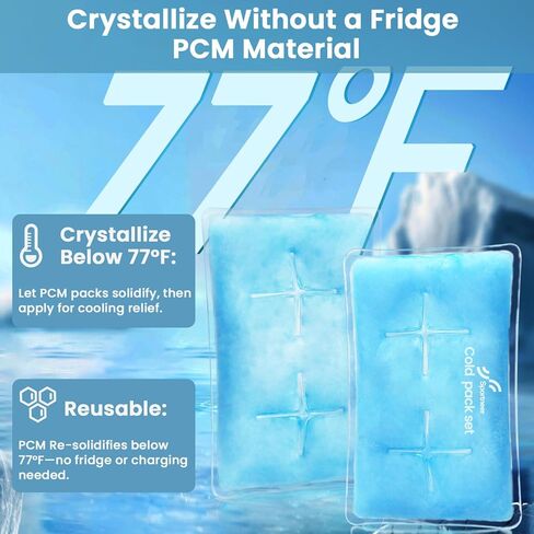 عبوات ثلج للإصابات قابلة لإعادة الاستخدام، مجموعة عبوات ثلج هلامية ساخنة وباردة من سبورتنير - علاج محمول للركبة والكتف وتخفيف آلام الكاحل - ضغط بارد للإصابات والتهاب المفاصل والتعافي - المنزل والمكتب والسفر in Kuwait