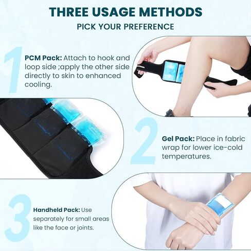 عبوات ثلج للإصابات قابلة لإعادة الاستخدام، مجموعة عبوات ثلج هلامية ساخنة وباردة من سبورتنير - علاج محمول للركبة والكتف وتخفيف آلام الكاحل - ضغط بارد للإصابات والتهاب المفاصل والتعافي - المنزل والمكتب والسفر in Kuwait