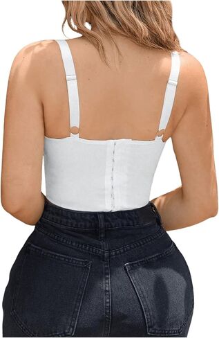 SHENHE Women's Sexy Deep V Underwire Boned Push Up Corset Bustier Top Crop Cami Top in Saudi Arabia