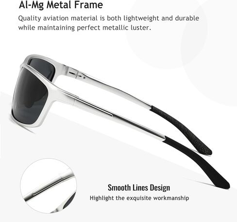 SUNGAIT Sunglasses Men Polarized Rectangle: Sports Sun Glasses UV Protection – Cool Shades for Driving Running Fishing Golf in Saudi Arabia