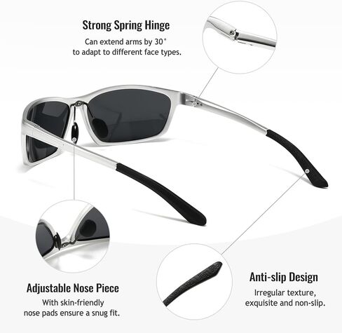 SUNGAIT Sunglasses Men Polarized Rectangle: Sports Sun Glasses UV Protection – Cool Shades for Driving Running Fishing Golf in Saudi Arabia