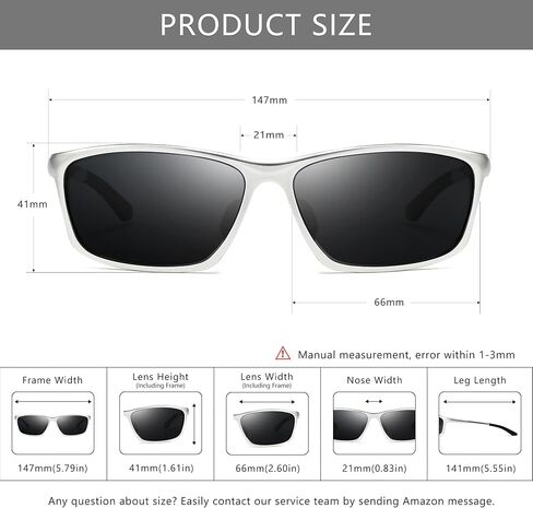 SUNGAIT Sunglasses Men Polarized Rectangle: Sports Sun Glasses UV Protection – Cool Shades for Driving Running Fishing Golf in Saudi Arabia