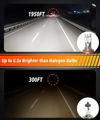 H11/H9/H8 Led Bulb 12000LM led headlight 6500K White 16 SMD Chip Fog Light 50W Plug and Play Fast Bulbs Replacement IP68 Waterproof,Pack of 2 in Saudi Arabia