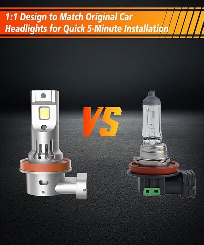 H11/H9/H8 Led Bulb 12000LM led headlight 6500K White 16 SMD Chip Fog Light 50W Plug and Play Fast Bulbs Replacement IP68 Waterproof,Pack of 2 in Saudi Arabia
