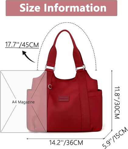 VODIU Large Nylon Tote Bag for Women Everything Bag with Pockets,Waterproof Hobo Purse,Shoulder Handags for Work,Travel in Kuwait