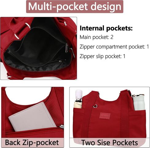 VODIU Large Nylon Tote Bag for Women Everything Bag with Pockets,Waterproof Hobo Purse,Shoulder Handags for Work,Travel in Kuwait