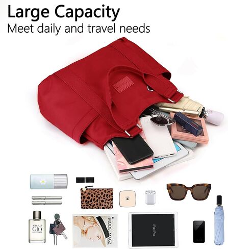 VODIU Large Nylon Tote Bag for Women Everything Bag with Pockets,Waterproof Hobo Purse,Shoulder Handags for Work,Travel in Kuwait