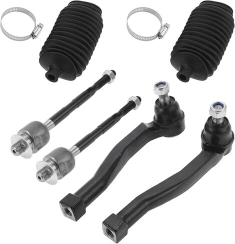 X AUTOHAUX 6 Pcs Front Suspension Kit Inner Outer Tie Rod Ends with Tie Rod Boots for Suzuki Swift+ 2004-2007 No.EV800577/ES800033 in Saudi Arabia