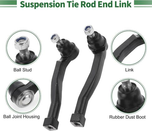 X AUTOHAUX 6 Pcs Front Suspension Kit Inner Outer Tie Rod Ends with Tie Rod Boots for Suzuki Swift+ 2004-2007 No.EV800577/ES800033 in Saudi Arabia