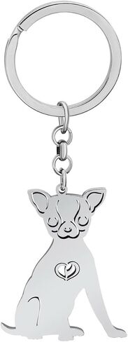 Stainless Steel Pug Dog Keychain Chihuahua Labrador Corgi Puppy Key Ring Charms Pets Gifts for Women Girls Dog Lovers in Kuwait