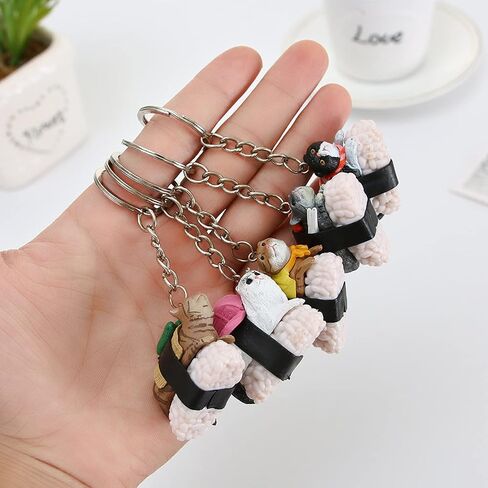 5 PCS Cartoon Cat Key Chain Cute Animal Keychain Resin Creative Funny Keychain in Saudi Arabia