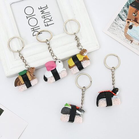 5 PCS Cartoon Cat Key Chain Cute Animal Keychain Resin Creative Funny Keychain in Saudi Arabia