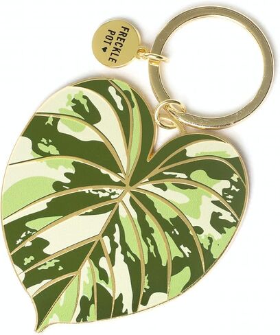 Tropical Plant Leaf Enamel Keychain Gift for Plant Lovers Gold Botanic Keyring Plant Mom Bag Charm Monstera in Saudi Arabia