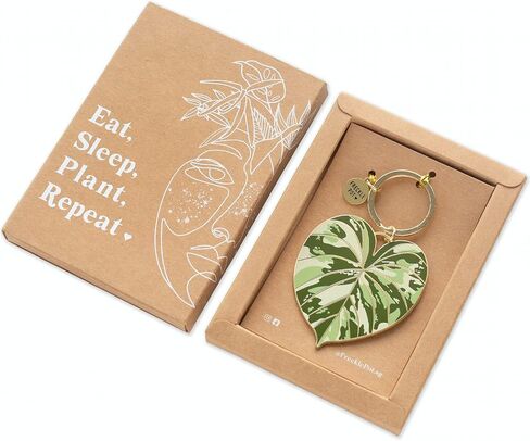 Tropical Plant Leaf Enamel Keychain Gift for Plant Lovers Gold Botanic Keyring Plant Mom Bag Charm Monstera in Saudi Arabia