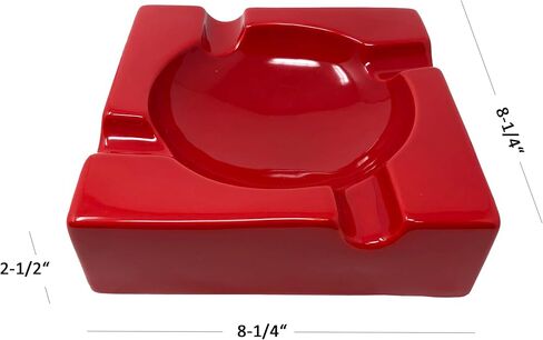 Prestige Import Group - Large Ceramic Contemporary Ashtray - High Gloss Black in Kuwait