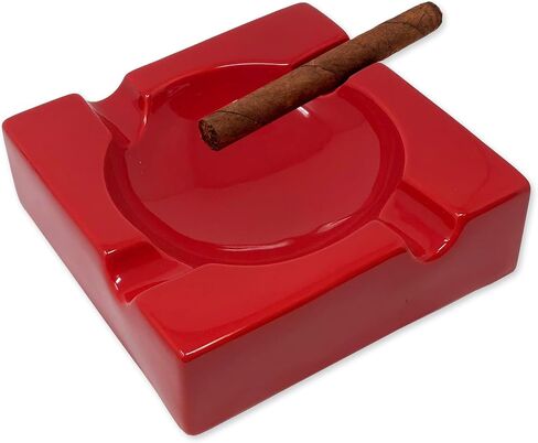 Prestige Import Group - Large Ceramic Contemporary Ashtray - High Gloss Black in Kuwait