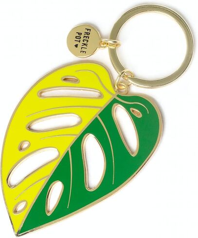 Tropical Plant Leaf Enamel Keychain Gift for Plant Lovers Gold Botanic Keyring Plant Mom Bag Charm Monstera in Saudi Arabia