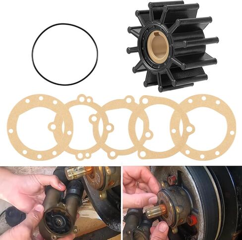 18838-0001 Inboard Water Pump Impeller Kit 12 Blade Replacement for Sherwood 09959K Johnson 09-701B-1 Jabsco 18838-0001 Volvo Penta 835512-5 3854286 Onan 132-0317 Pleasurecraft RP061015 in Kuwait