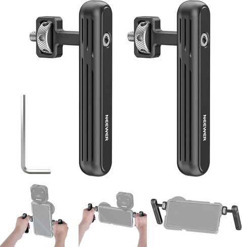 NEEWER 2 Pack Rotatable Side Handle/Top Handle Only for iPhone 15 Pro Max Samsung S24 S23 NEEWER Phone Cages, 1/4" Screw & Anti Twist Pin for Phone Stabilizer Video Rig Video Recording Filming, PA027 in Saudi Arabia