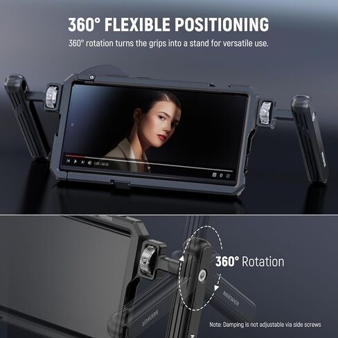 NEEWER 2 Pack Rotatable Side Handle/Top Handle Only for iPhone 15 Pro Max Samsung S24 S23 NEEWER Phone Cages, 1/4" Screw & Anti Twist Pin for Phone Stabilizer Video Rig Video Recording Filming, PA027 in Saudi Arabia