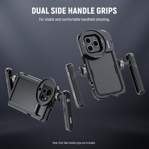 NEEWER 2 Pack Rotatable Side Handle/Top Handle Only for iPhone 15 Pro Max Samsung S24 S23 NEEWER Phone Cages, 1/4" Screw & Anti Twist Pin for Phone Stabilizer Video Rig Video Recording Filming, PA027 in Saudi Arabia