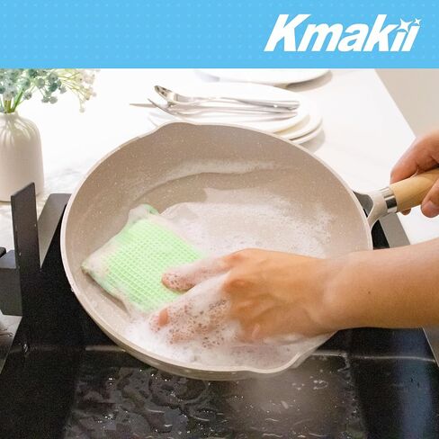 KMAKII Bamboo Kitchen Sponges Dish Sponge Super Absorbent Natural Dish Sponges,3 Color, Pack of 6 in Kuwait